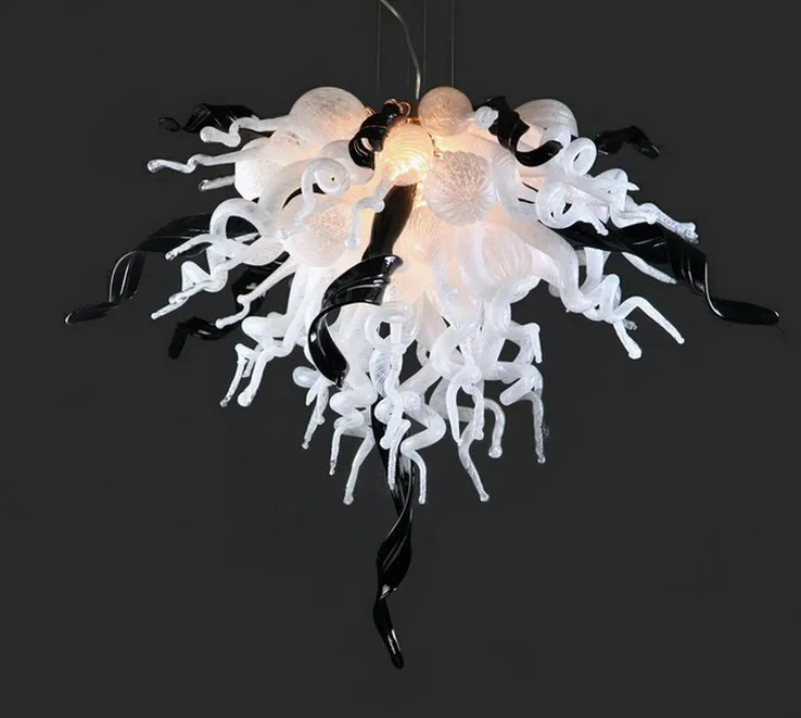 Hot Decoration Lights Custom Black and White Moroccan Chandelier Mini Bedroom Blown Glass Ceiling Light