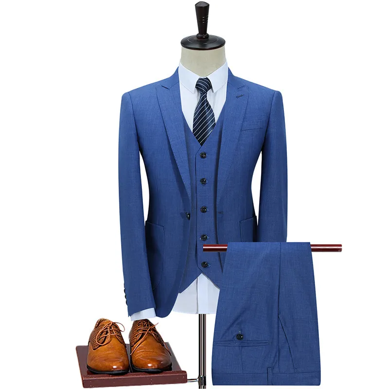 Men's coffee Three Piece suit - Angel Jackets