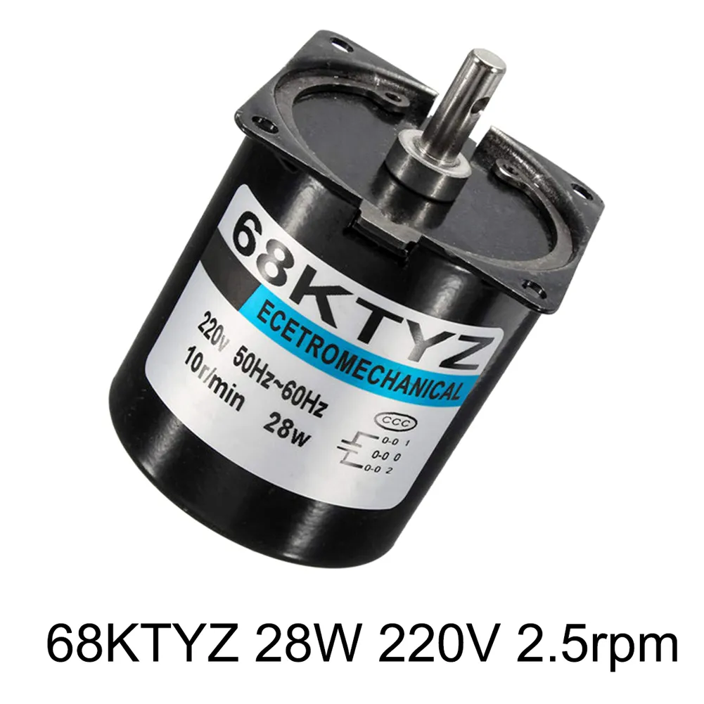 Permanent Synchronous Gear Motor 68ktyz Ac 220v 28w 2.5rpm 30rpm