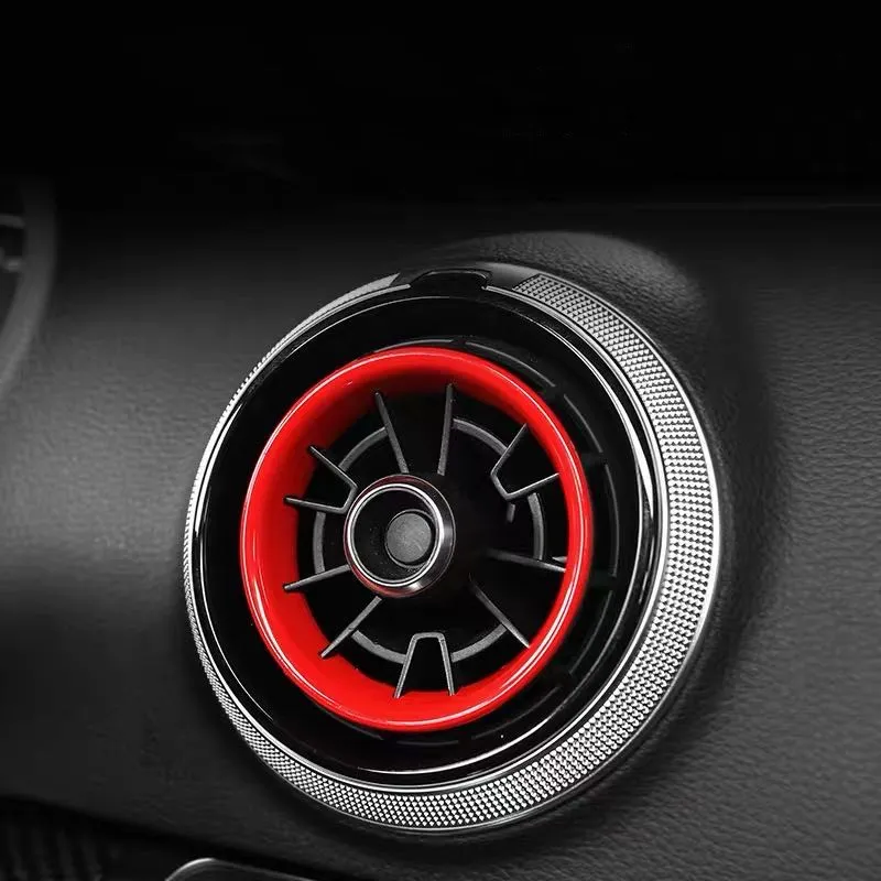 Central Air Conditioner Outlet Circles Dekorativa klistermärken Trim för Audi A3 8V 2013-2019 Bilstyling Interiör Modified346U