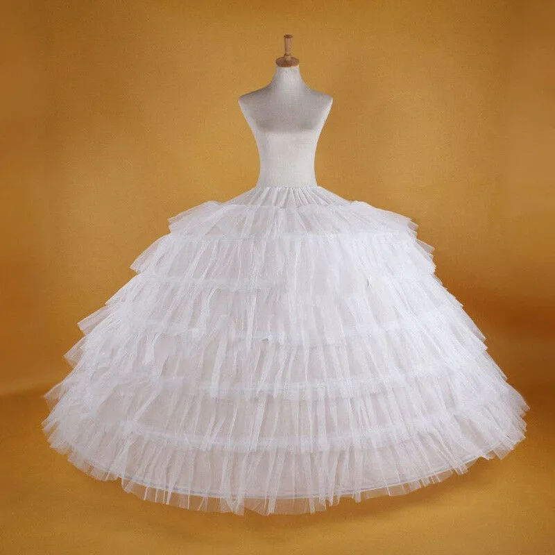 Meilleure qualité robe de bal 6 cerceaux jupon pour robe de mariée Crinoline sous-jupe de mariée Layes Slip 6 cerceau jupe pour robe de Quinceanera