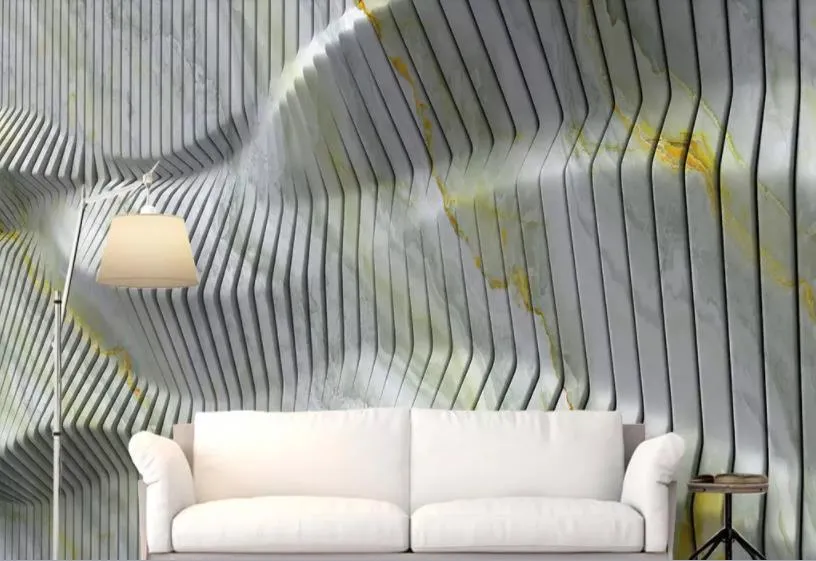 大きな3D壁紙壁画抽象的な幾何学固体曲線大理石の子供の部屋の背景壁壁の壁の壁紙3d papel de parel