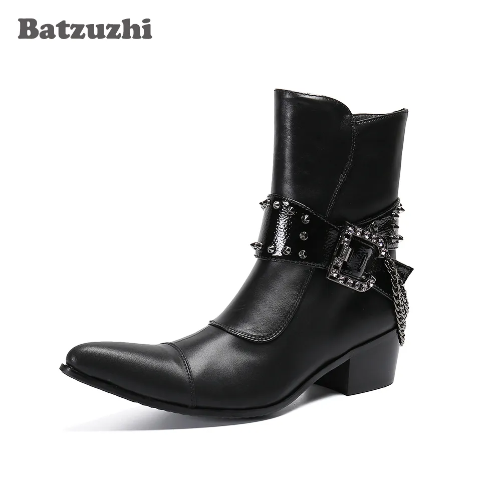 Mens western sales ankle boots leather