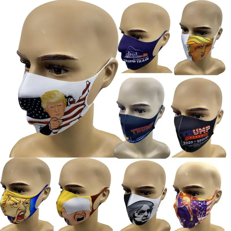 En stock !! Masques faciaux Trump American Election Supplies Masque d'impression anti-poussière universel pour hommes et femmes Masque anti-poussière EEA1763