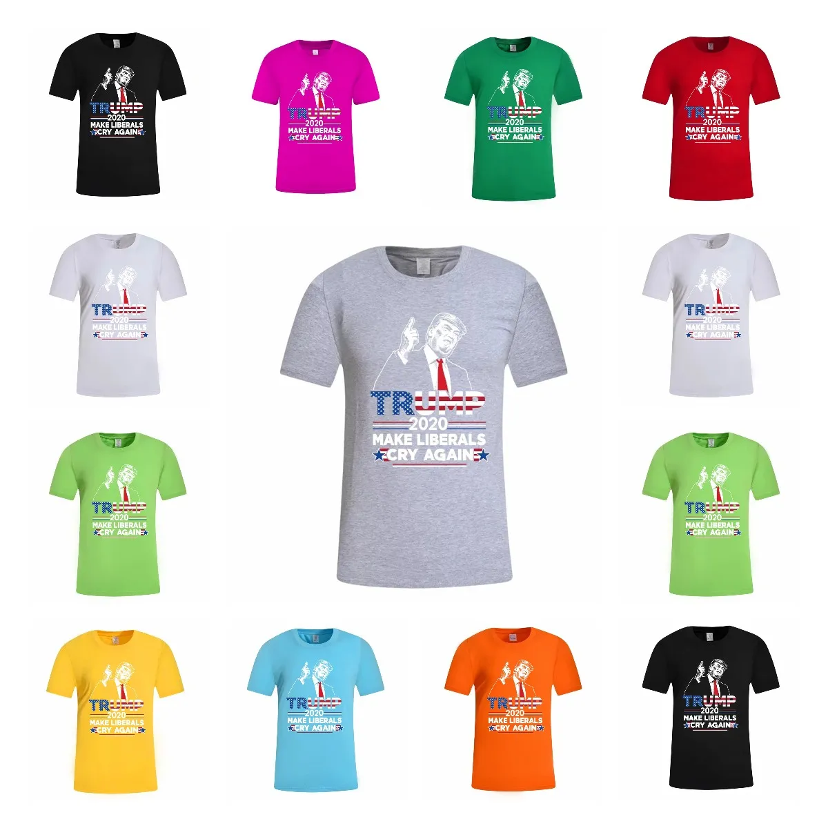 Трамп 2020 Рубашки 12 Цветов Мужчины Женщины СДЕЛАЙТЕ СВОБОДНЫЕ ЛИБЕРАЛЫ СНОВА Письмо Печатный О-Образным Вырезом С Коротким Рукавом Рубашки Топы LJJO7143