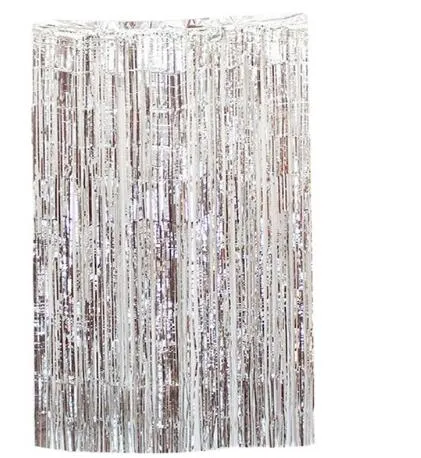 Sfondo Per Cabina Fotografica Tende A Frange In Lamina Rosa-rosso - Confezione Da 6, 9.8x2.9 M, Per Feste, Compleanni E Matrimoni Decorazione Matrimonio Frange