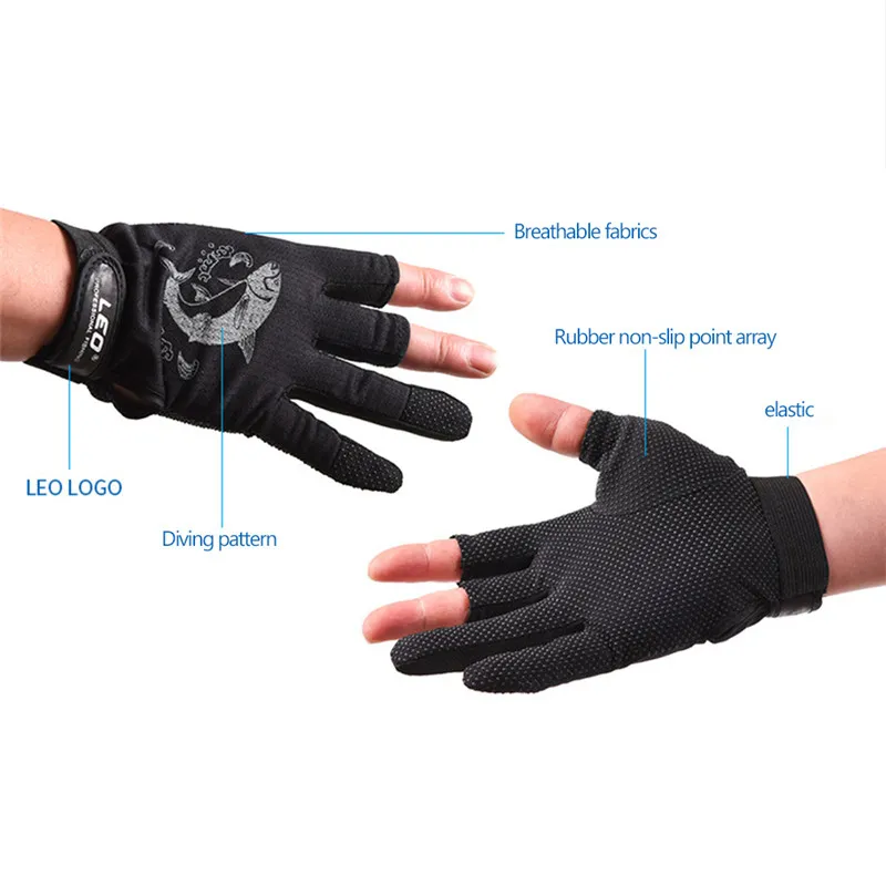 Gants de pêche 2 doigts anti-coupures