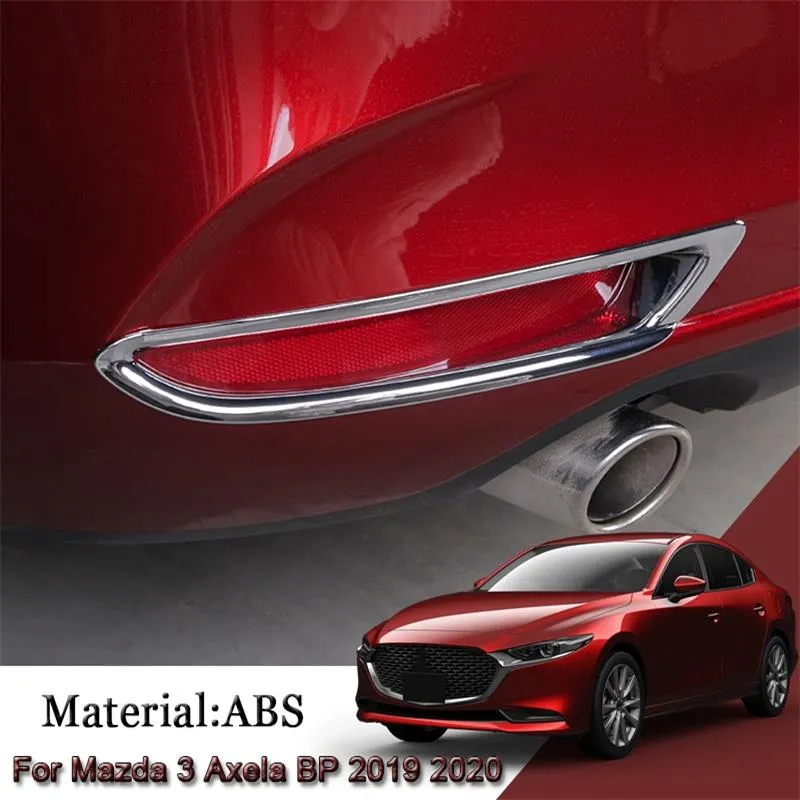 ABS Carbon Fiber Car Accessories For Mazda 3 Sedan Axela 2019 2020 Rear Tail Fog Light Foglight Lamp Frame Molding Cover Trims