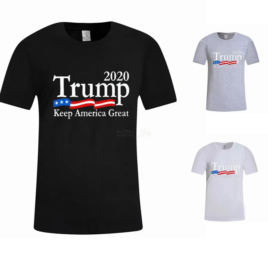 Hommes Donald Trump 2020 T-Shirt col rond à manches courtes chemise drapeau américain garder américain grande lettre hauts T-Shirt LJJA2661-33