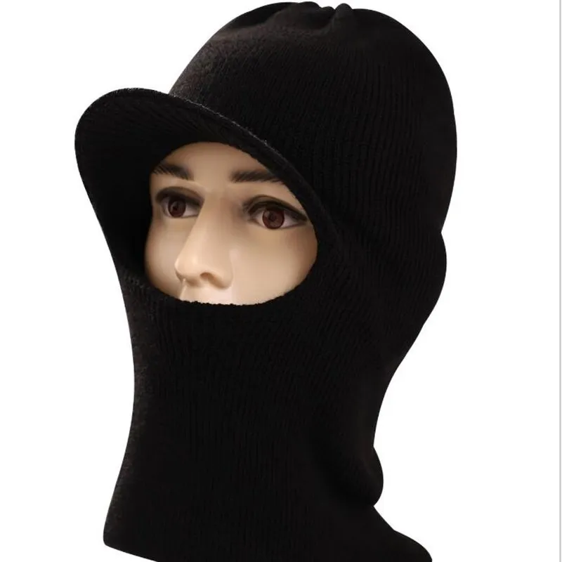 Neue Vollgesichtsmaske Strickmütze Winter Stretch Schnee Jagdmaske Beanie Mütze Mütze Neue schwarze warme Gesichtsmasken