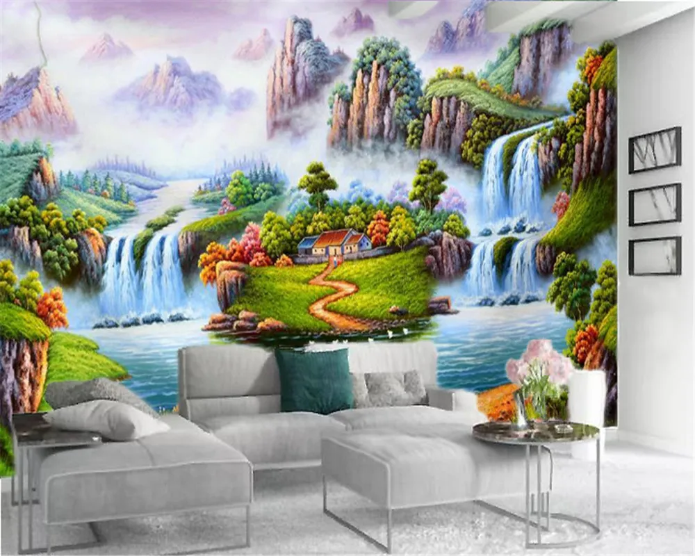 Papier peint mural 3d, Promotion, beau paysage de grande rivière, salon, chambre à coucher, fond de télévision