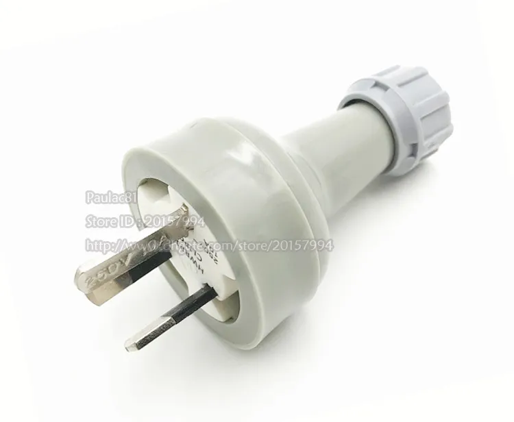 Saa Australia 10A 250V 3Pin 남성 확장 플러그 어댑터 커넥터 / 2PCS