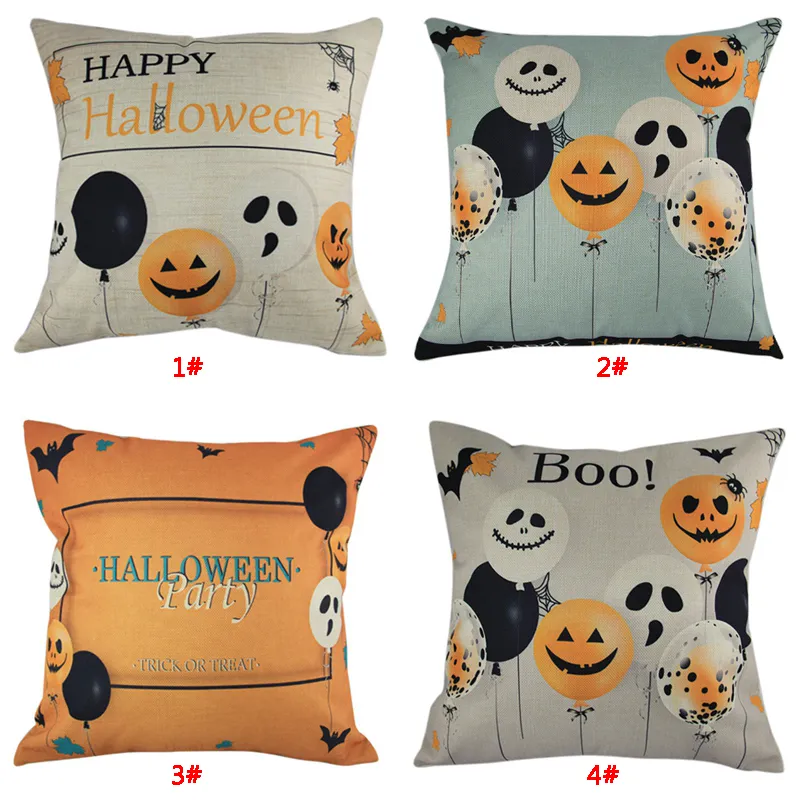 Halloween Party Dekoracyjne Poduszki Pokrywa Sofa Poduszka Pokrywa Dyni Duch Balon Druku Poszewka na Poszewka 18x18inch Poduszka DBC VT0570