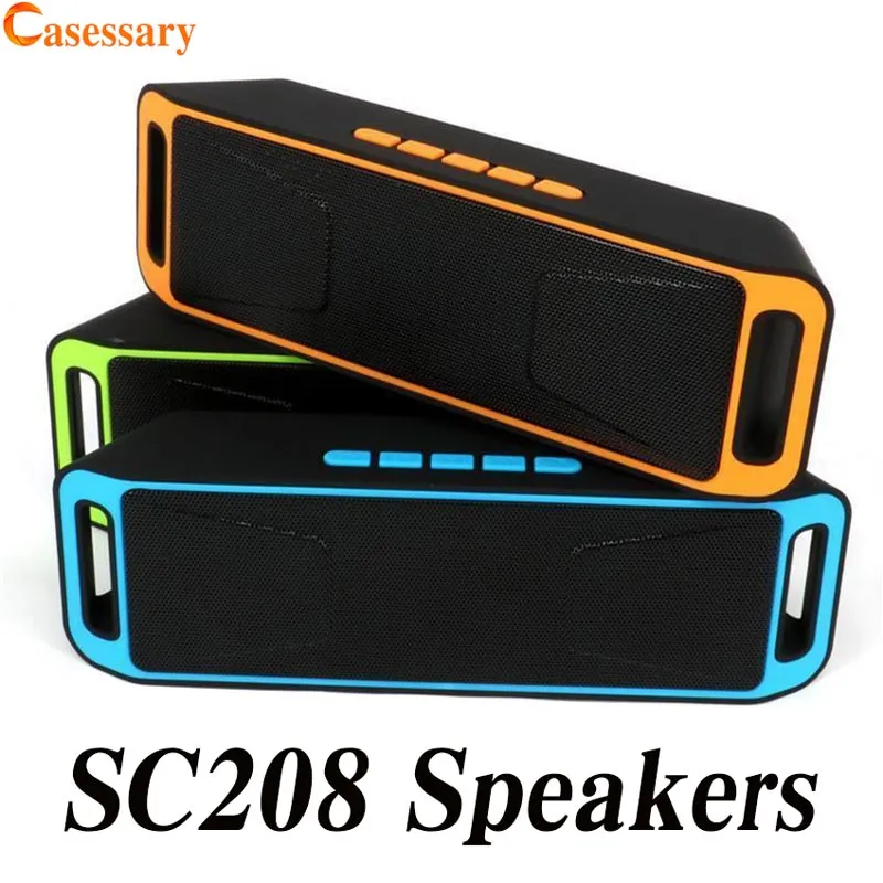 SC208 Mini Portable Bluetooth-högtalare Trådlös högtalare högt musikspelare Big Power Subwoofer Support TF USB FM Radio Retail Package