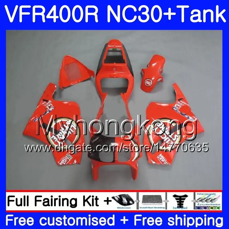 مجموعة Lucky red frame لهوندا RVF400R V4 VFR400R 1989 1990 1991 1992 1992 1992 1993 1993 1993 269HM.43 VFR400 RVF VFR 400 R NC30 VFR 400R 89 90 91 92 93 Fairing