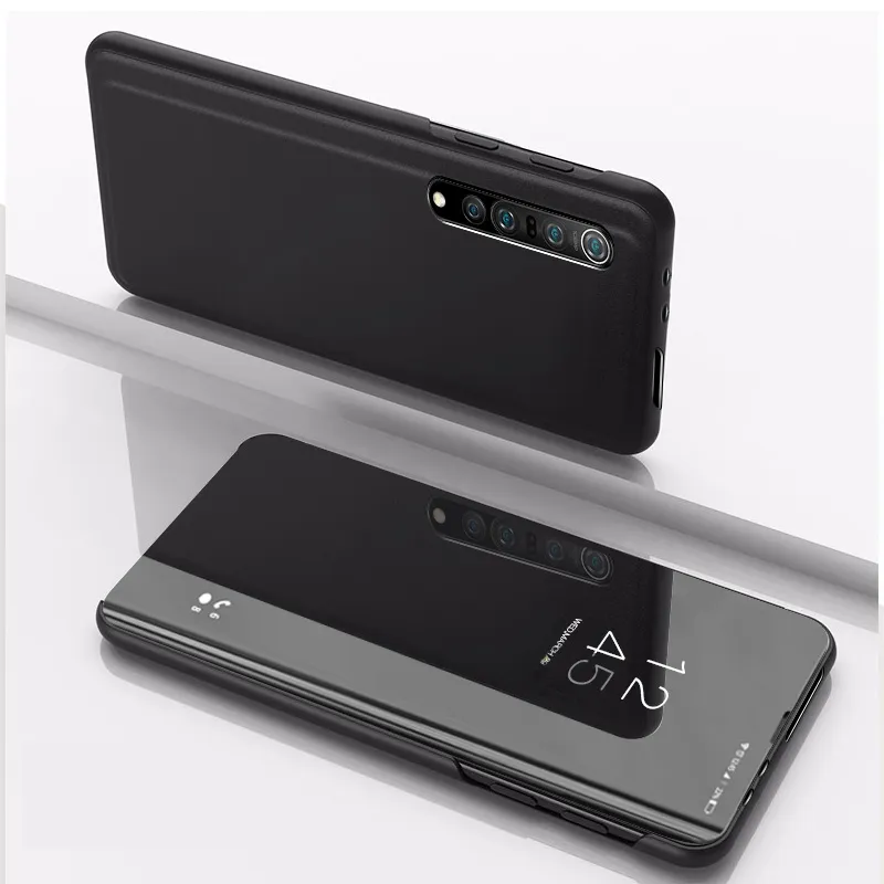 Custodie con supporto a specchio in pelle per Xiaomi Mi 10 Pro 9 SE 11 POCO M3 X3 NFC Pocophone F3 F1 Redmi Note10Pro K40
