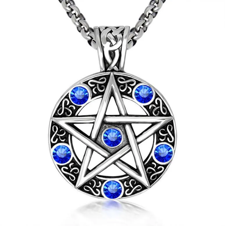 Colar Sobrenatural Pentagrama Pentacle Estrela de Cinco Pontas Wicca Pagan Dean Winchester Pingente Jóias Góticas Vintage Atacado