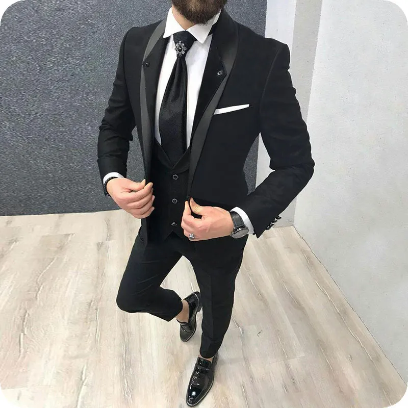 Latest Design Casual Light Grey Men Suits Slim Fit Formal Groom Prom Tuxedo  Groomsman Male Wedding Best Man Blazer Jacke