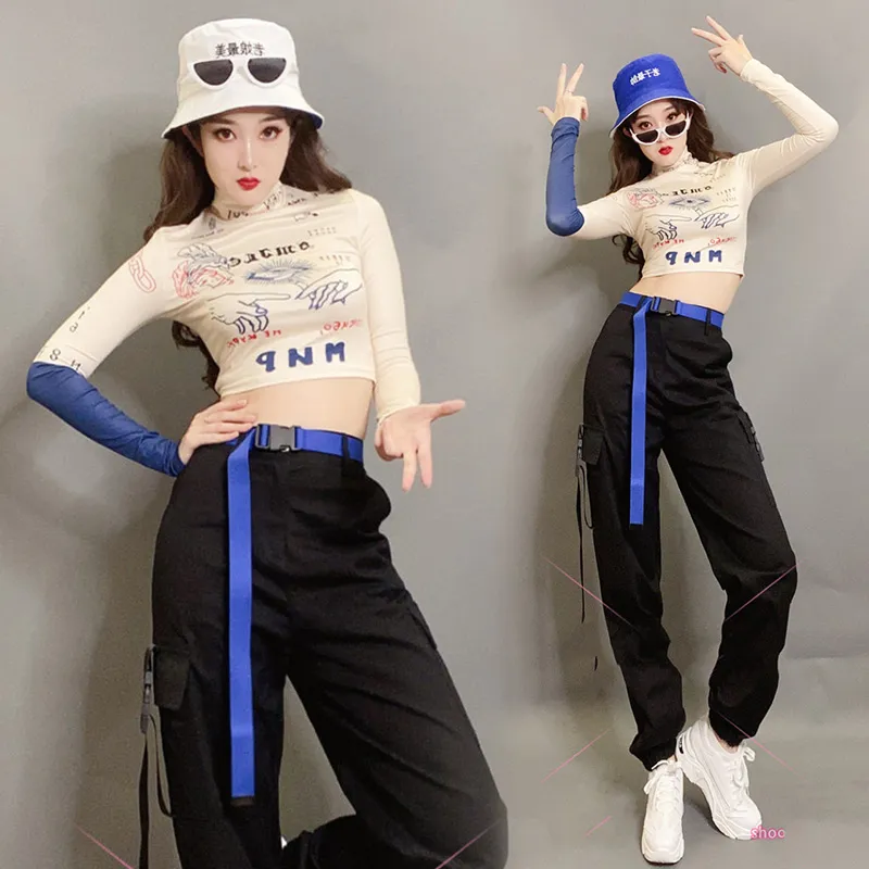 Girls Ballroom Hip Hop Dance Clothes Long Sleeves Tops Casual Pants For  Kids Street Dance Performance Wear Kpop Outfit Bl9101 - Ballroom -  AliExpress