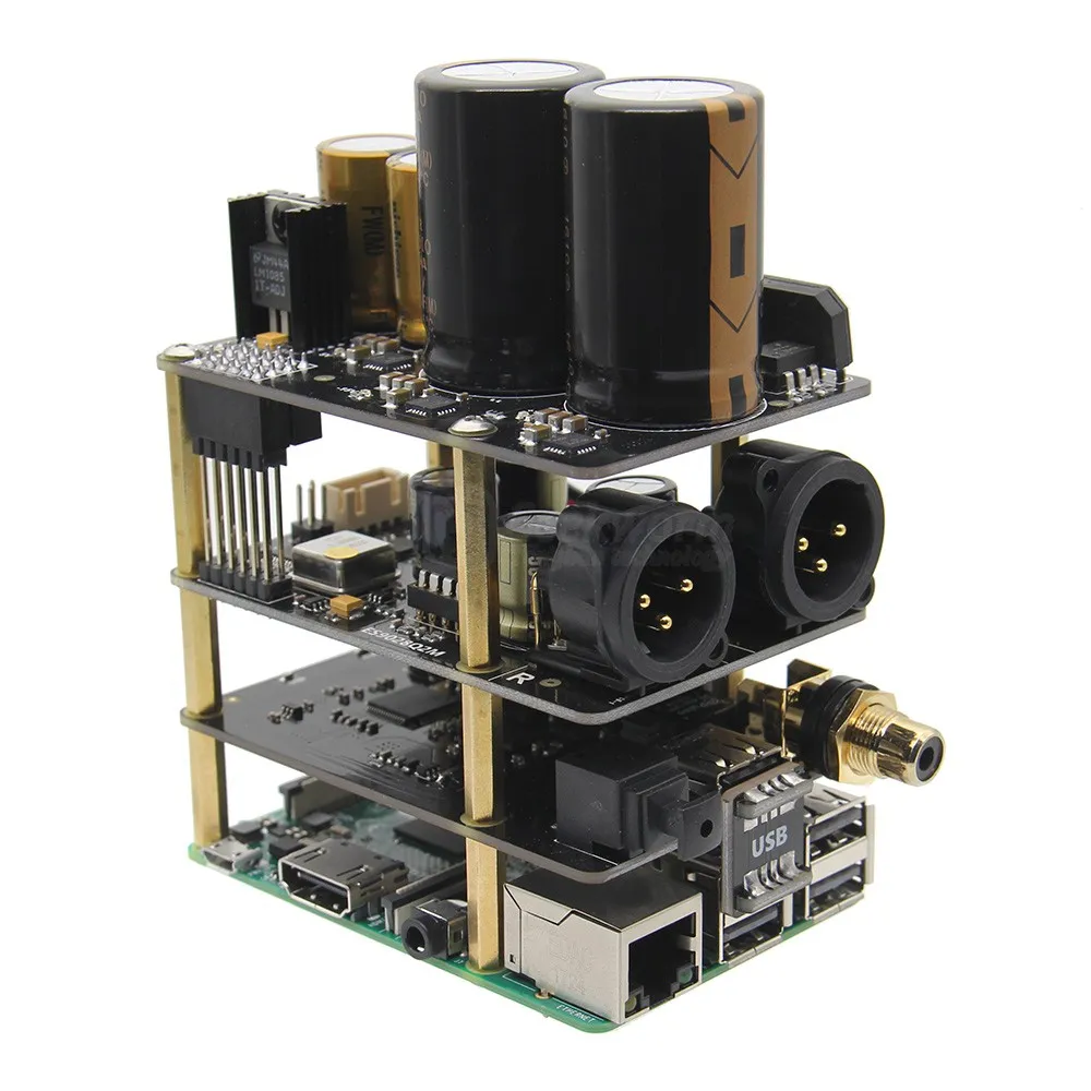 Kit Raspberry Pi Stereo Kit De Audio Hifi Raspberry Pi Con ES9028Q2M X20 XLR, I2S Interface ...