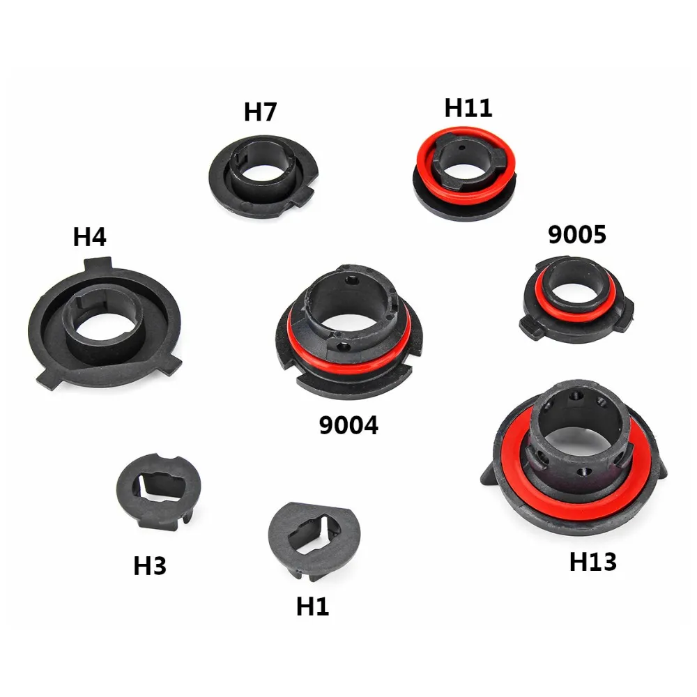 4Pcs Car LED Headlight Bulb Adapter Holder Base Sockets Retainer for H1 H3 H4 H7 H11 H13 9004 9005