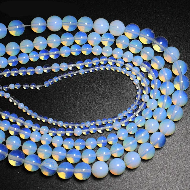 4 6 8 10 10 12 13mm Piedra Accesorios de joyería Opal Beads sueltos perlas Semi-preciosas piedras preciosas de bricolaje Pulsera DIY