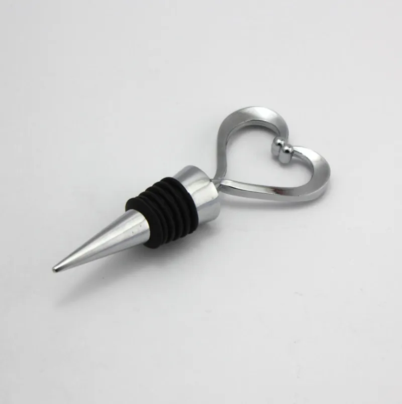 4 Tappi Per Vino A Forma Di Cuore In Lega Di Zinco E Silicone - Riutilizzabili, Colore Argento E Nero, Per Bottiglie Standard, Chiusura Ermetica