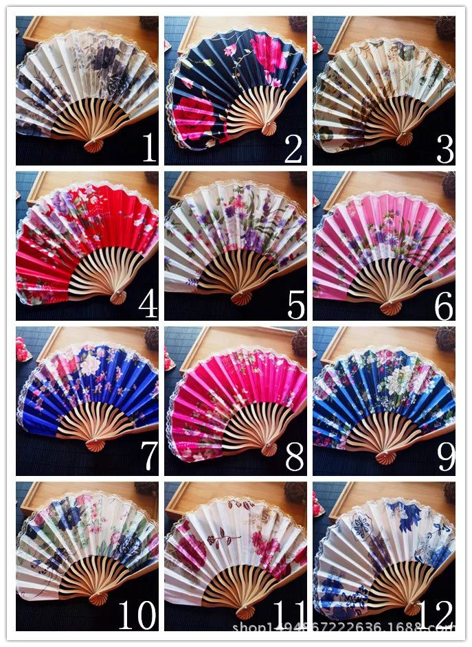 Vintage Chinese Hand Held Fans For Sale Silk Bamboo Folding Fans For
