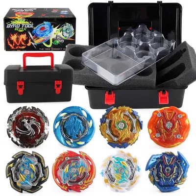 トップToupie Beyblades Metal Fusion Beybladesセット収納ボックストップベイブレードバーストベイブレードランチャースピニングジャイロスターターおもちゃ子供用