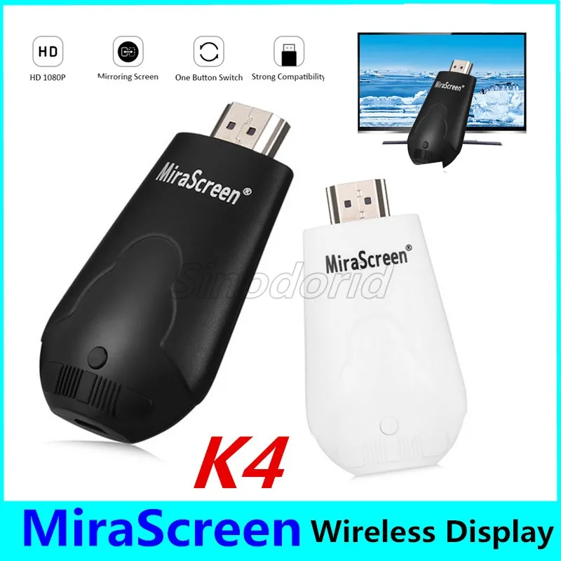 Mirastcreen K4 TV Stick Draadloze WiFi Display Dongle Ondersteuning 1080P HD Miracast Airplay DLNA voor Android iOS Telefoon Tafel PC Goedkoopste