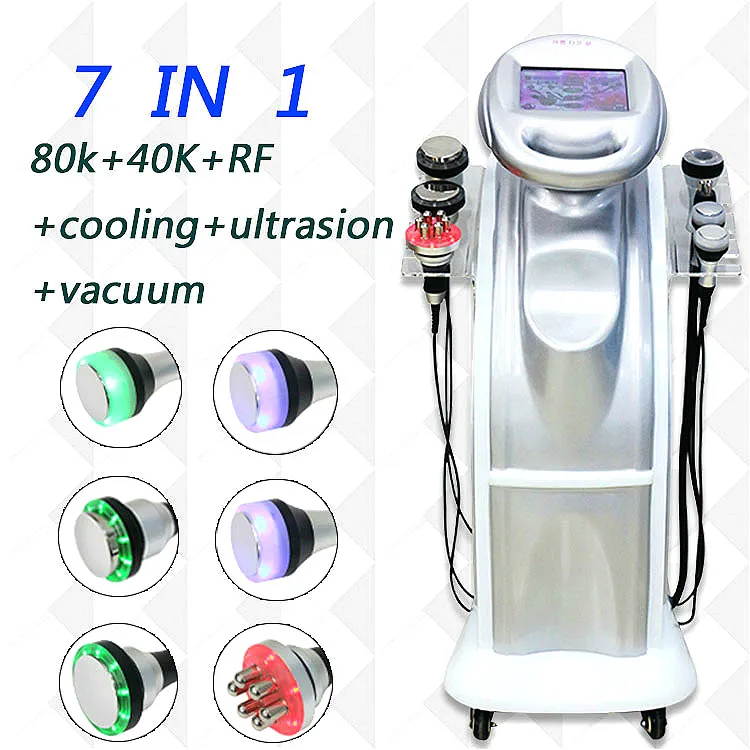 Máquina a laser 7 em 1 80k Perda Remova a celulite reduz a cavitação de vácuo ultrassônica RF Radiofrequência Máquina de beleza