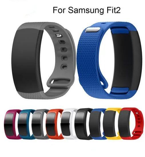 Bandas de substituição para samsung fit 2 relógio inteligente alça de silicone pulseira de silicone para samsung gear fit 2 sm-r360 fitness