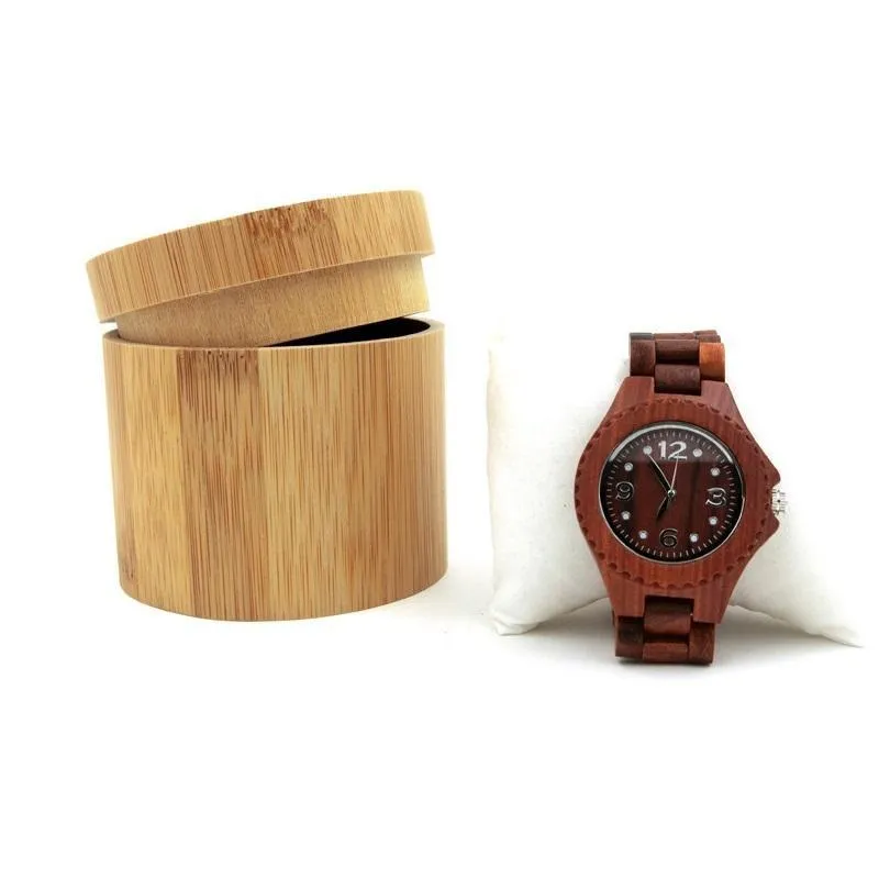 Boîte en bambou naturel montre-bracelet bijoux boîte en bois hommes porte-montre-bracelet Collection boîte bijoux affichage mallette de rangement