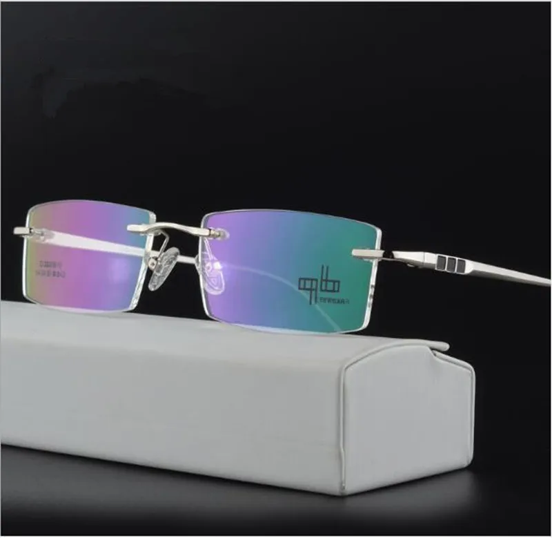 New arrival half-Titanium gentry rimless glasses frame for menQ2619 54-18-142 plank legs 4colors light&durable factory cheap wholesale