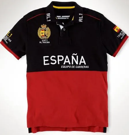 Polo De Carreras Para Hombres F1: Camisas De Bordado De Algodón