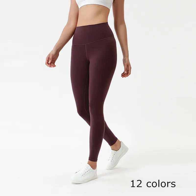 12 kleuren Dames Meisjes Lange Hoge Taille Broek Running strakke Mode-leggings Dames Casual Yoga-outfits Volwassen sportkleding Oefening Fiess Wear