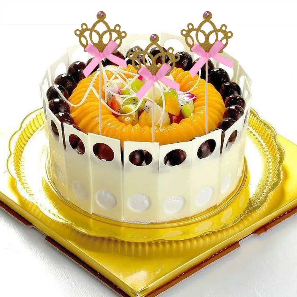 Confezione Da 20 Topper Torta Di Compleanno Con Corona, Toppers