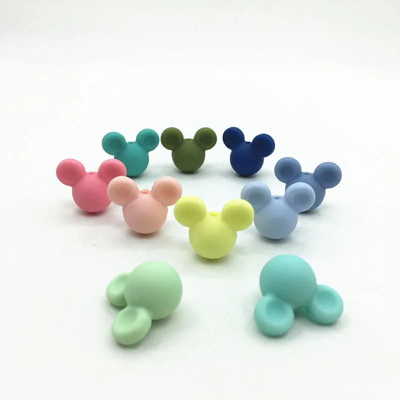 50pcs NEW Silicone Beads Baby Teething Beads Safe Grade Nursing Chewing DIY lot of Cartoon braclet for baby