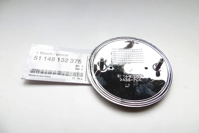 2PCS partia 2-pinowa niebieska biała białe logo samochodu Chrome przednie logo 82 mm 73 mm Garaż z kapturem seria 1 3 5 6 7 x 2965