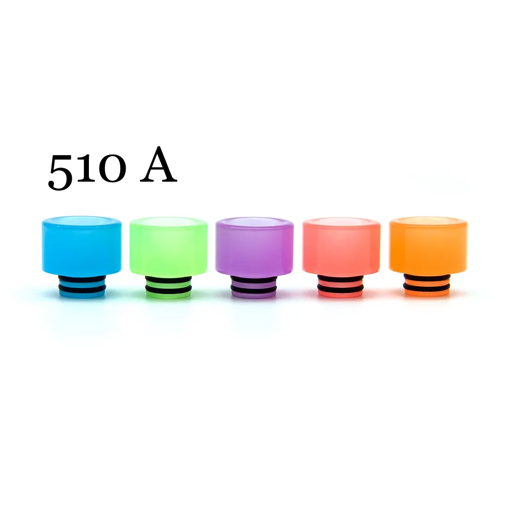 4 Stijlen Noctilucence Hars Drip Tip Brede Boring Mondstuk Glow in The Dark Drip Tips Lichtgevende Versie voor 810 510 Draad Verstuiver