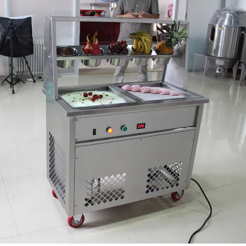 1800W frittierte Eismaschine Einzelpfanne mit Auftauplatte Einzelpfanne Gefrierschrank Eispfannenmaschine 110V220V