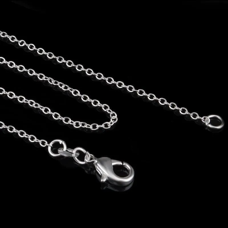 925 Sterling Silver Necklace Chain - 1mm Rolo Link, Stamped, 16-24 ...