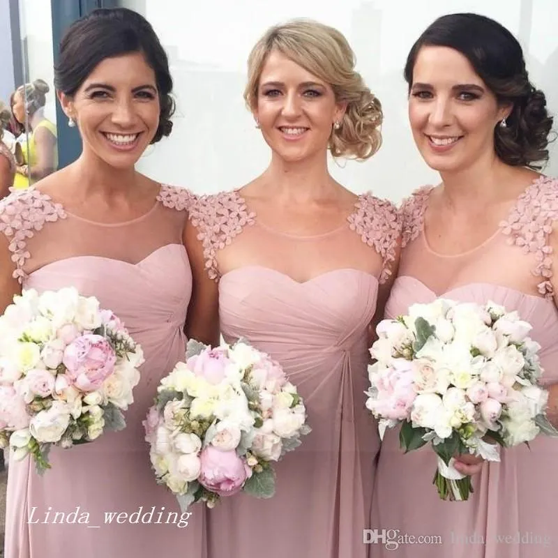 2019 Blush Pink Bridesmaid Dress New Dusty Rose Floor... From  Linda_wedding, $119.68 | DHgate.Com