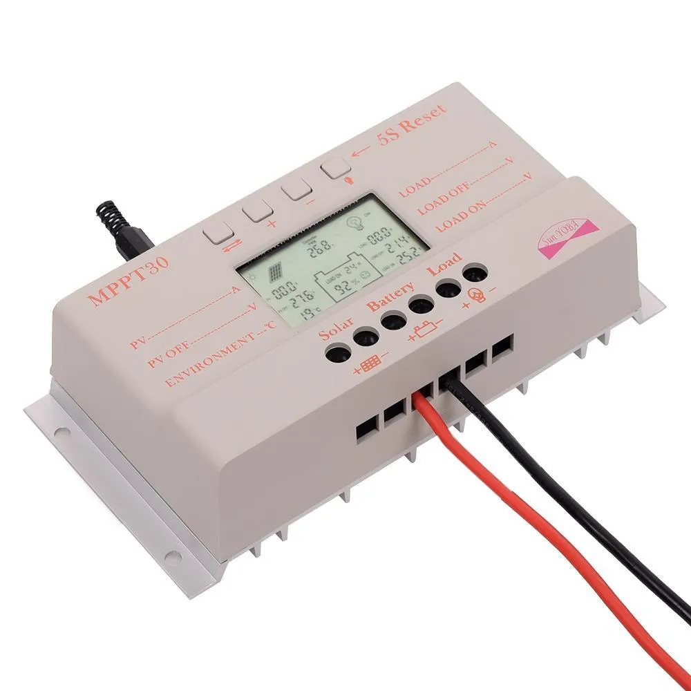 30A MPPT LCD Solar Charge Controller With Auto Work Solar Panel Meter ...