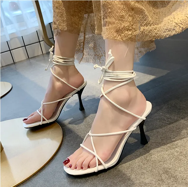 Cross strap on sale sandals heels