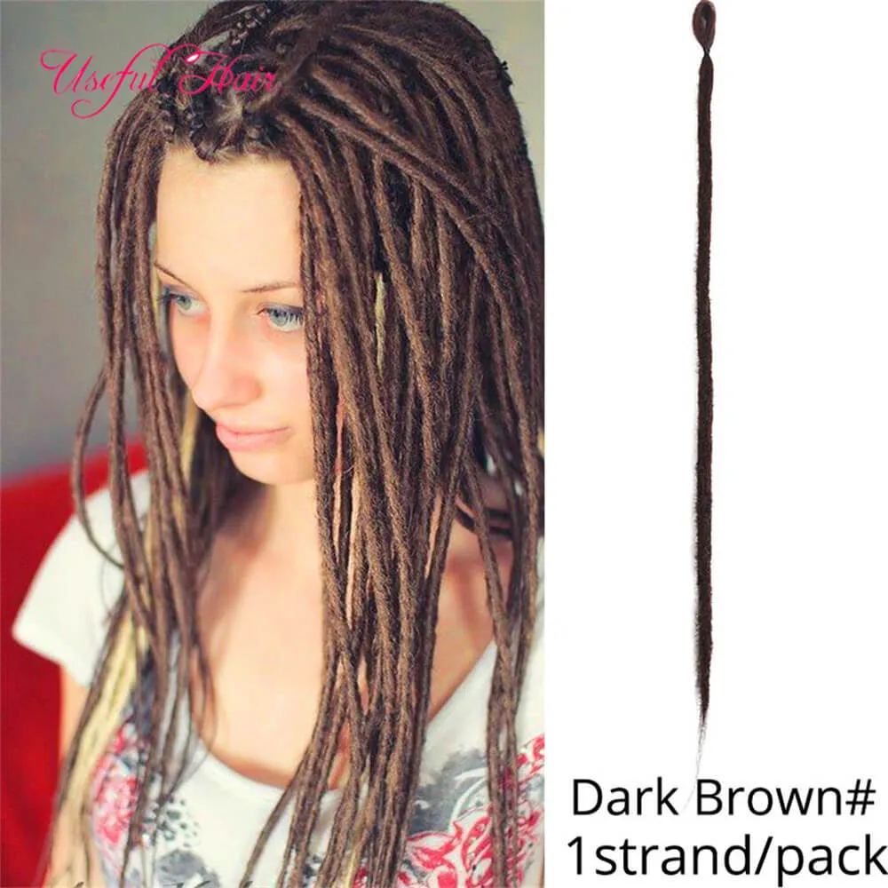 Dreadlocks Hair Extension for Women and Men Handgemaakte Dreads Ombre Vlechten Haarstukken 1 Strand Haak Vlechten Kapsels Mode