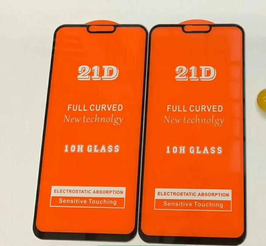 Full omslag 21D 9D Tempered Glass Screen Protector AB Lim för Samsung Galaxy A10e A20e A20 Core M21 M31 M30S 200PCS / Lot