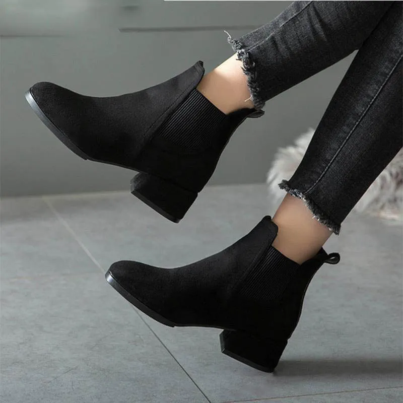 Botas negras on sale de gamuza mujer