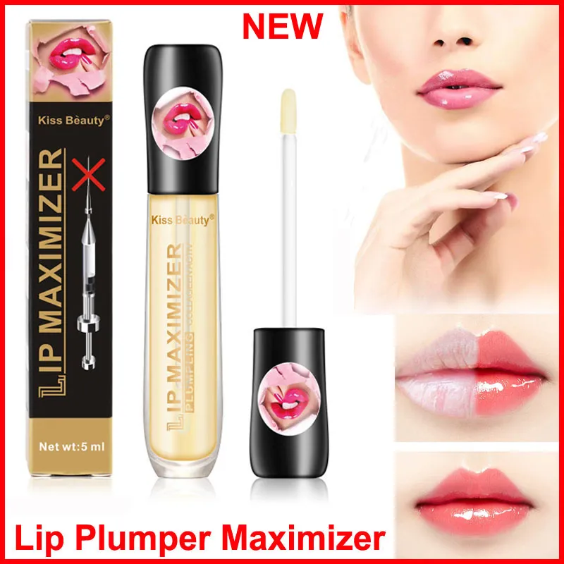 Sexig Lip Plumper Gloss Enhancer Lips Maximizer Plumping Care Serum Liquid lip Gloss Mask Fuktgivande Öka läpparna Plump Makeup kyss Skönhet