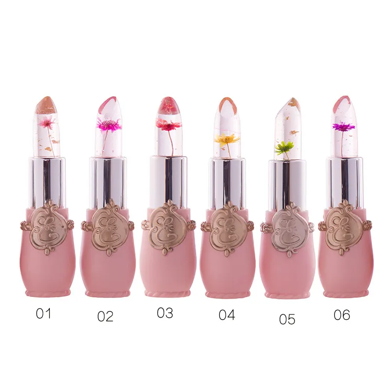 Najnowszy Jelly Flower Lipstick Hailurizer Długotrwała Temperatura Zmieniono Szminka Kolorowa Blam Pink Pintalabios Przezroczysty J1432